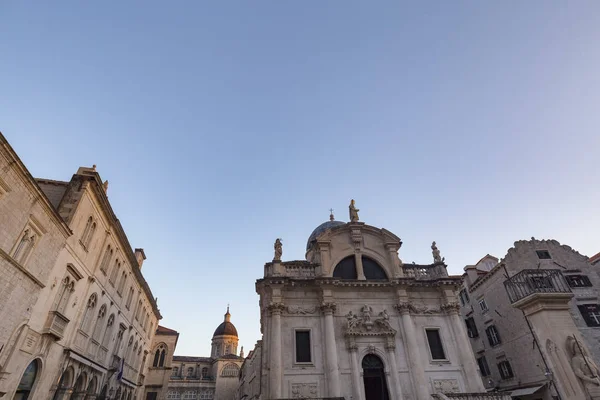 Weergave Van Avond Van Kerk Van Saint Blaise Dubrovnik Kroatië — Stockfoto