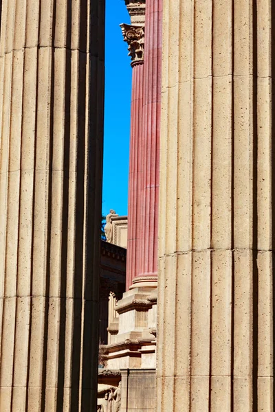 Primeros Planos Columnas Palacio Bellas Artes San Francisco California — Foto de Stock