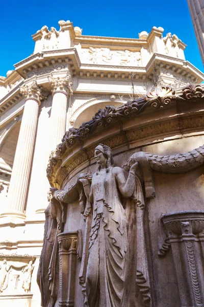 Una Estatua Femenina Palacio Bellas Artes San Francisco California — Foto de Stock