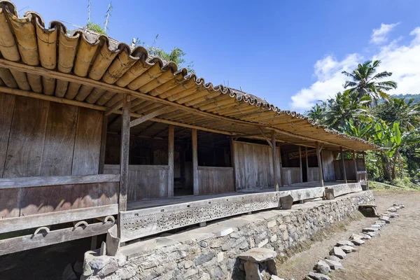 Detalle Frontal Una Casa Tradicional Luba Village Flores Indonesia — Foto de Stock