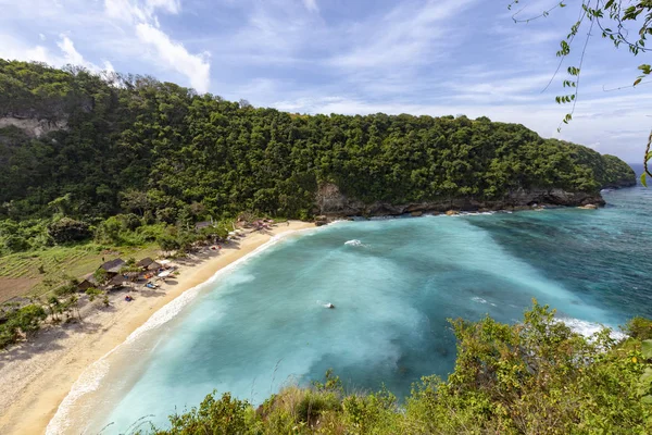 Multi Gekleurde Wateren Atuh Strand Van Nusa Penida Indonesië — Stockfoto