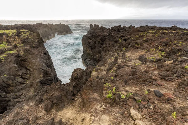 位相自然 ポンタ Ferraria Azorean 火山の海岸線 — ストック写真