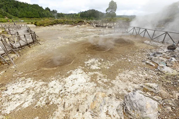 Área Donde Utilizan Respiraderos Termales Para Preparar Cozido Manjar Local — Foto de Stock