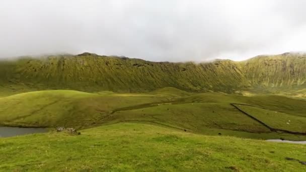 コルボ島のポルトガルのクレーターの中心に 360 度タイムラプス — ストック動画