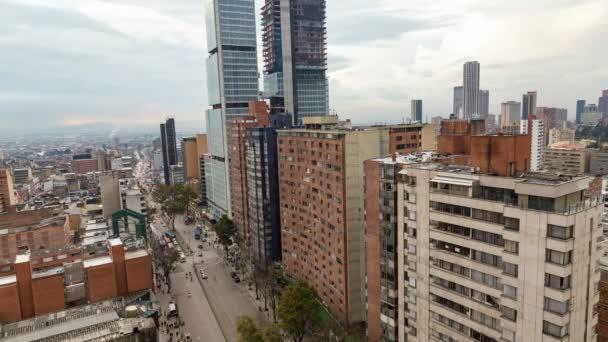 День Ночі Timelapse Bacata Будівель Центрі Богота — стокове відео