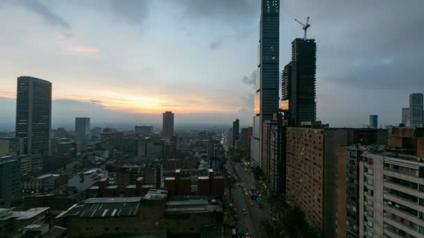 Timelapse Giorno Notte Nel Centro Bogotà — Video Stock