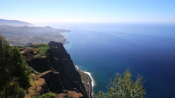 Falésias Com Funchal Fundo Madeira Portugal — Vídeo de Stock