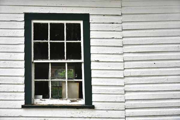 Image Old Wooden Window White Green Paint — Stock Photo, Image