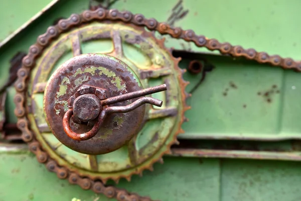 Soyut Bir Görüntü Bir Eski Paslı Cotter Pin Sinek Tekerlek — Stok fotoğraf