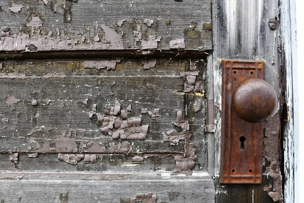 Uma Imagem Perto Uma Velha Maçaneta Porta Metal Enferrujado Uma — Fotografia de Stock