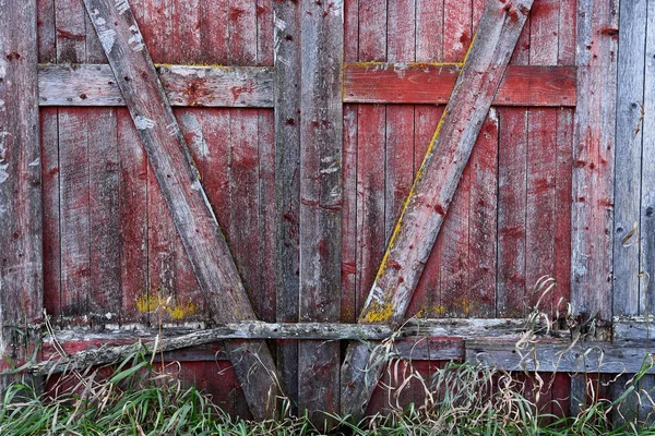 Una Imagen Abstracta Una Vieja Puerta Granero Erosionada Con Pintura — Foto de Stock