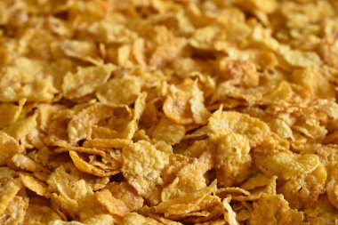 Kuru Mısır gevreği görüntüsünü yakından pul. 