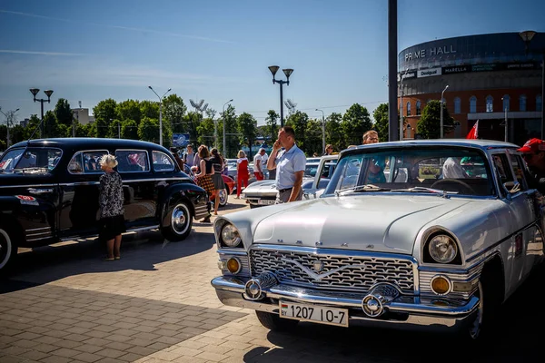 Minsk Belarus Mayo 2017 Exposición Viejos Coches Retro — Foto de Stock