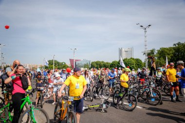 Belarus, Minsk - Mayıs 16.2018: Minsk, s Merkez sokaklarında