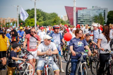 Belarus, Minsk - Mayıs 16.2018: Minsk, s Merkez sokaklarında