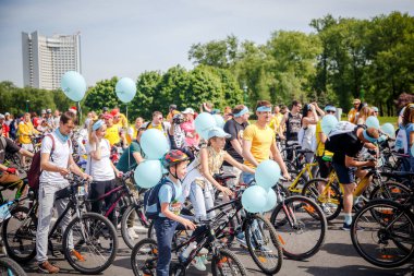 Belarus, Minsk - Mayıs 16.2018: Minsk, s Merkez sokaklarında