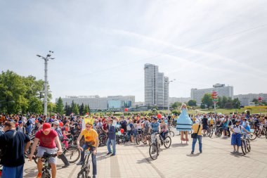 Belarus, Minsk - Mayıs 16.2018: Minsk, s Merkez sokaklarında