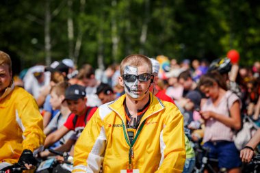 Belarus, Minsk - Mayıs 16.2018: Minsk, s Merkez sokaklarında