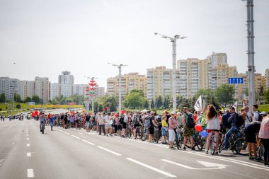 Belarus, Minsk - Mayıs 16.2018: Minsk, s Merkez sokaklarında