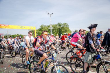 Belarus, Minsk - Mayıs 16.2018: Minsk, s Merkez sokaklarında