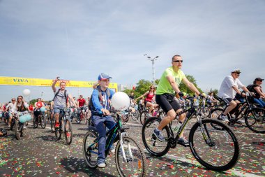 Belarus, Minsk - Mayıs 16.2018: Minsk, s Merkez sokaklarında