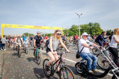 Belarus, Minsk - Mayıs 16.2018: Minsk, s Merkez sokaklarında