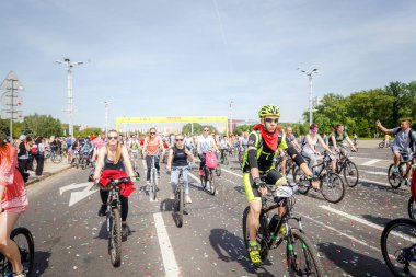 Belarus, Minsk - Mayıs 16.2018: Minsk, s Merkez sokaklarında