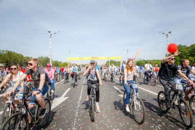 Belarus, Minsk - Mayıs 16.2018: Minsk, s Merkez sokaklarında