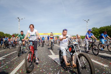 Belarus, Minsk - Mayıs 16.2018: Minsk, s Merkez sokaklarında