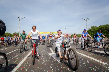 Belarus, Minsk - Mayıs 16.2018: Minsk, s Merkez sokaklarında