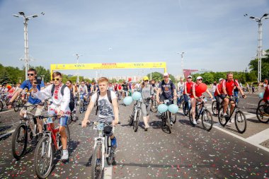 Belarus, Minsk - Mayıs 16.2018: Minsk, s Merkez sokaklarında