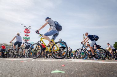 Belarus, Minsk - Mayıs 16.2018: Minsk, s Merkez sokaklarında