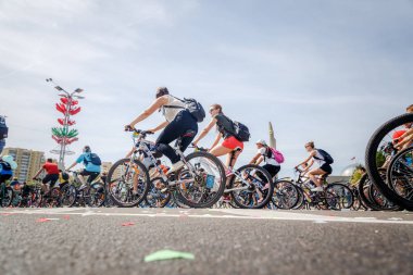 Belarus, Minsk - Mayıs 16.2018: Minsk, s Merkez sokaklarında