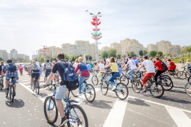 Belarus, Minsk - Mayıs 16.2018: Minsk, s Merkez sokaklarında