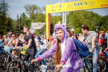 Belarus, Minsk - Mayıs 16.2018: Minsk, s Merkez sokaklarında