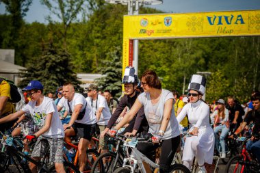 Belarus, Minsk - Mayıs 16.2018: Minsk, s Merkez sokaklarında