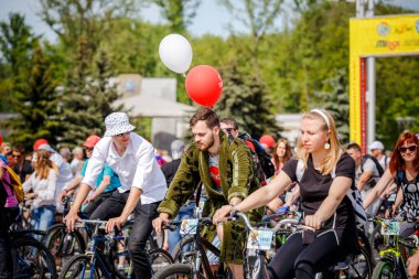 Belarus, Minsk - Mayıs 16.2018: Minsk, s Merkez sokaklarında