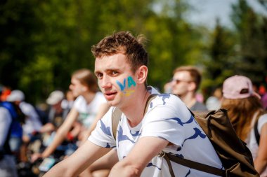 Belarus, Minsk - Mayıs 16.2018: Minsk, s Merkez sokaklarında