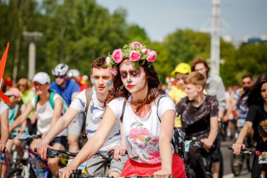 Belarus, Minsk - Mayıs 16.2018: Minsk, s Merkez sokaklarında