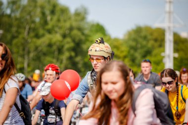 Belarus, Minsk - Mayıs 16.2018: Minsk, s Merkez sokaklarında