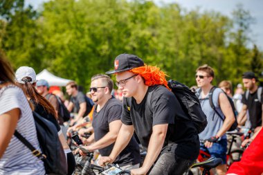 Belarus, Minsk - Mayıs 16.2018: Minsk, s Merkez sokaklarında