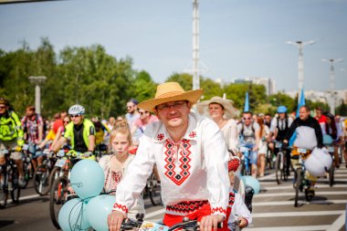 Belarus, Minsk - Mayıs 16.2018: Minsk, s Merkez sokaklarında