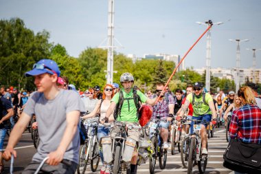 Belarus, Minsk - Mayıs 16.2018: Minsk, s Merkez sokaklarında
