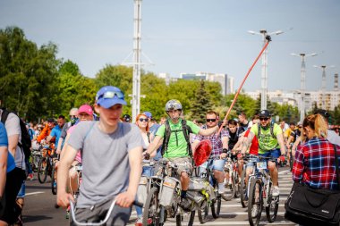Belarus, Minsk - Mayıs 16.2018: Minsk, s Merkez sokaklarında