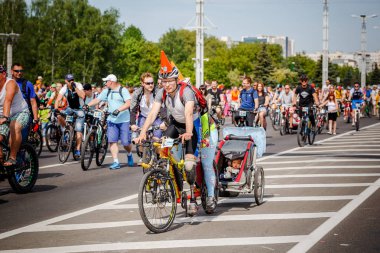 Belarus, Minsk - Mayıs 16.2018: Minsk, s Merkez sokaklarında