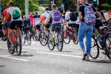 Belarus, Minsk - Mayıs 16.2018: Minsk, s Merkez sokaklarında