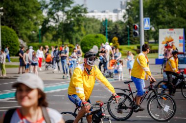 Belarus, Minsk - Mayıs 16.2018: Minsk, s Merkez sokaklarında