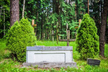 terk edilmiş bir mezarlık bir eski paslı ormanda çapraz