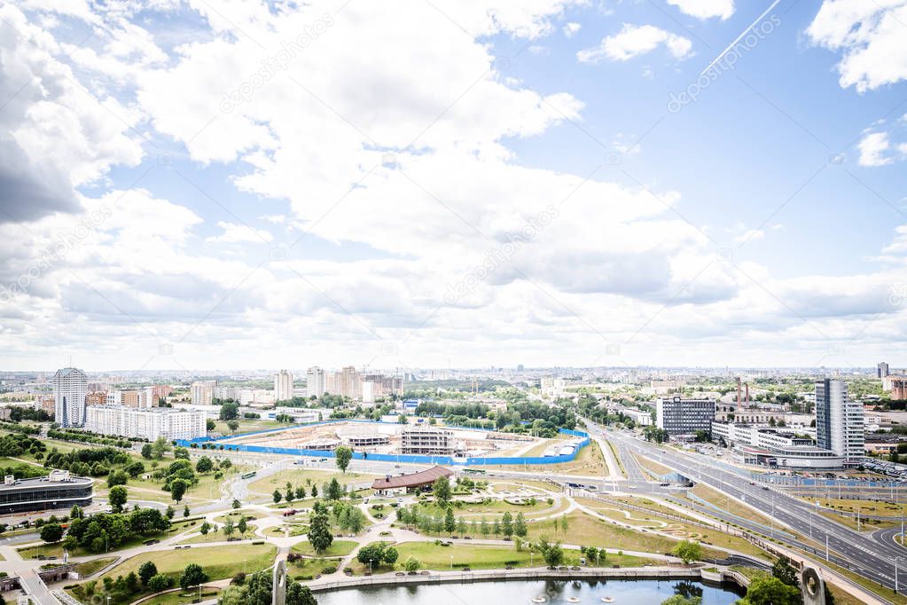 panorama of the city of Minsk