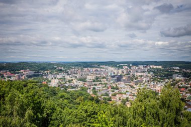 Lviv Ukrayna eski Merkezi havadan görünümü